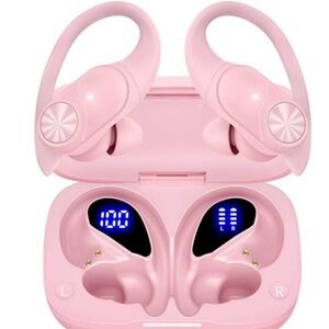 Pink Wireless Earbuds with Charging Case